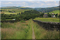 SD9623 : Walled Track descending towards Lumbutts by Chris Heaton