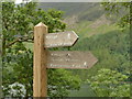 NY1716 : Footpath sign to Buttermere village by Graham Hogg