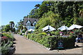 SH7782 : The patio at Haulfre Tea Rooms by Richard Hoare