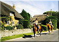 SU3287 : Race Horses, Kingston Lisle, Oxfordshire  2002 by Ray Bird