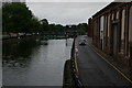 SK9871 : Lincoln: River Witham Navigation, Stamp End Lock from footbridge by Christopher Hilton