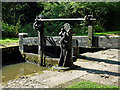 SJ9689 : Marple Locks No 3 top gate, east of Stockport by Roger  D Kidd