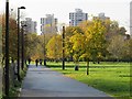 TQ3277 : Autumn in Burgess Park, near Camberwell by Malc McDonald