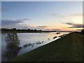 TL4381 : Sunset on the flood water near Mepal - The Ouse Washes by Richard Humphrey