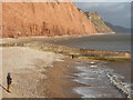 SY1287 : Beach and breakwater, Sidmouth by Chris Allen