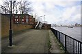 TQ4279 : Thames path towards the Thames Barrier by Ian S