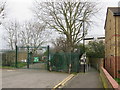 TQ3690 : Allotment gates and footpath, Walthamstow by Malc McDonald