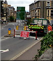 SO0350 : Ffordd Ar Gau/Road Closed sign, West Street, Builth Wells by Jaggery