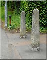 NS5574 : Bollards beside Clober Road by Richard Sutcliffe