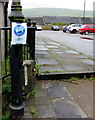 SO2508 : Keep your distance notice, Lion Street, Blaenavon by Jaggery