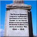 SK2503 : Inscription 1, Great War Memorial, Pooley Hall Colliery near Polesworth by Peter Warrilow