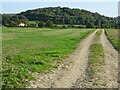 SO4571 : Farmland track at Elton by Philip Halling