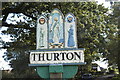 TG3201 : Thurton village sign by Adrian S Pye