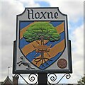 TM1877 : Hoxne village sign by Adrian S Pye