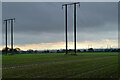 NZ4631 : Power lines from High Volts Farm by Andy Waddington