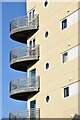 SU4207 : Balconies on the Lantern Building at Hythe by David Martin