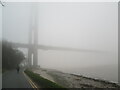 TA0225 : Humber  Bridge  shrouded  in  fog  from  Hessle  foreshore by Martin Dawes