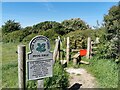 TQ5001 : National Trust Sign and Stile at Cradle Hill by PAUL FARMER