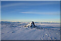 NC9527 : County Boundary on Cnoc an Eireannaich Summit, Scottish Highlands by Andrew Tryon