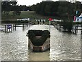 SP4415 : Brush arrowhead in the water at Blenheim Horse Trials by Jonathan Hutchins