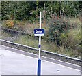 SJ9195 : Denton Station sign by Gerald England