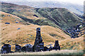 NN2309 : Mountain slopes beyond ruined cottage by Trevor Littlewood