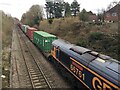 SP3065 : Head of northbound container freight train, Myton, Warwick by Robin Stott