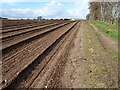 SO8350 : Footpath beside a ploughed field by Philip Halling