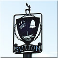 TM3046 : Sutton village sign by Adrian S Pye