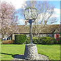 TL7190 : Feltwell village sign and almshouses by Adrian S Pye