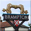 TG2223 : Brampton (Norfolk) village sign by Adrian S Pye