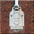 TG2208 : Norwich coat of arms on the old fire station by Adrian S Pye