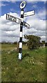 NY4064 : Cumberland County Council finger signpost at Alstonby by Roger Templeman