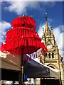 SP1954 : Market stall and Shakespeare Memorial Fountain, Rother Street, Stratford-upon-Avon by A J Paxton