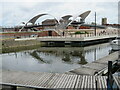 TA0928 : Humber Dock and footbridge over Castle Street, Hull by Malc McDonald