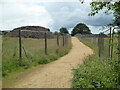 SO8853 : Bridleway between Heras fencing, Worcester by Chris Allen