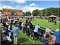 TL6161 : Spectators back at the July Course, Newmarket by Richard Humphrey