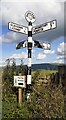 NY5837 : Cumberland County Council finger signpost at Maughanby crossroads by Roger Templeman