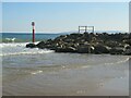 SZ0789 : Groyne at Branksome Dene Chine, Bournemouth by Malc McDonald