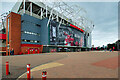 SJ8096 : Old Trafford Football Stadium East Stand, Sir Matt Busby Way by David Dixon