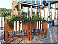 SE2436 : Planters at Kirkstall Forge station by Stephen Craven