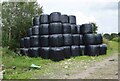 SO7960 : Bales of hay, near Monkwood Green, Worcs by P L Chadwick