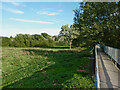 SJ9422 : Meadows and walkway near Baswich, Stafford by Roger  D Kidd