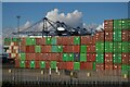 TM2832 : Port of Felixstowe: container park seen from Landguard Fort Left Battery by Christopher Hilton