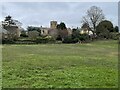 SP7565 : St John the Baptist across the field by Philip Jeffrey