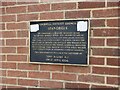 SP4540 : Plaque for the Spandrels, Butchers Row, Banbury by Stephen Craven