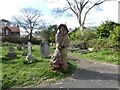 SD4464 : The Fisherman in Morecambe Cemetery by Gerald England