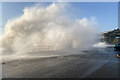 SX9372 : Sea spray over the Point car park, Teignmouth by Robin Stott