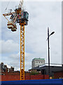 SO9198 : Tower crane by Cleveland Street in Wolverhampton by Roger  D Kidd