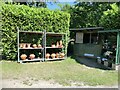 TM4156 : Stall for sale of pots and farm produce by Oliver Dixon